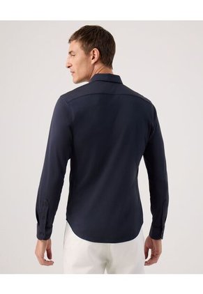 Camisa  Para Hombre Manga Larga Sin Bolsillo Cuello Button D Color Azul Marca Patprimo #44013157