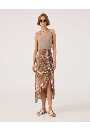 Falda Para Mujer Largo Color Café Marca Patprimo #30140406