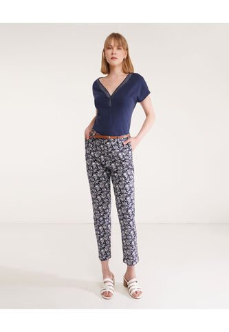 Pantalón Para Mujer Chino Color Azul  Marca Patprimo #30071575 Patprimo