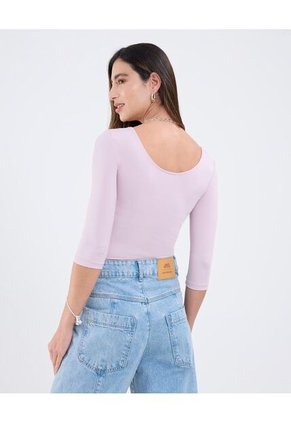 Camiseta Para Mujer Manga 3/4 Cuello Redondo Color Rosa Marca Patprimo #30093803