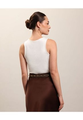 Camiseta Para Mujer Manga Sisa Cuello Redondo Color Blanco Marca Patprimo #30093802