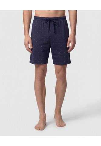 Pijama Corta Abotonada Estampada   Para Hombre Azul Patprimo Patprimo
