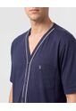 Pijama Corta Abotonada Estampada   Para Hombre Azul Patprimo de Patprimo