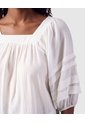 Blusa Cuello Cuadrado Manga Acampanada Mujer  Para Mujer Blanco Patprimo de Patprimo