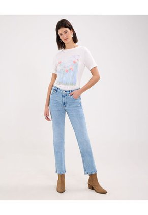 Jean Para Mujer Straight Color Azul Claro Marca Patprimo #30160397