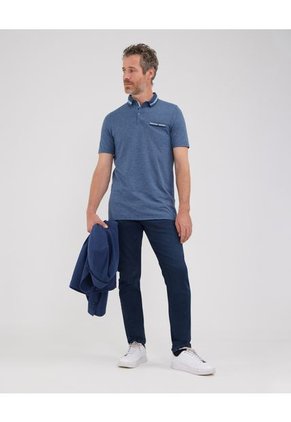 Polo Para Hombre Patprimo Color Azul Material Poliéster 65% Algodón 35%