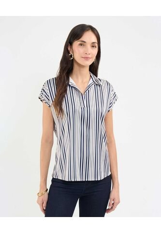 Blusa Para Mujer Manga Corta Color Azul  Marca Patprimo #30123448 Patprimo
