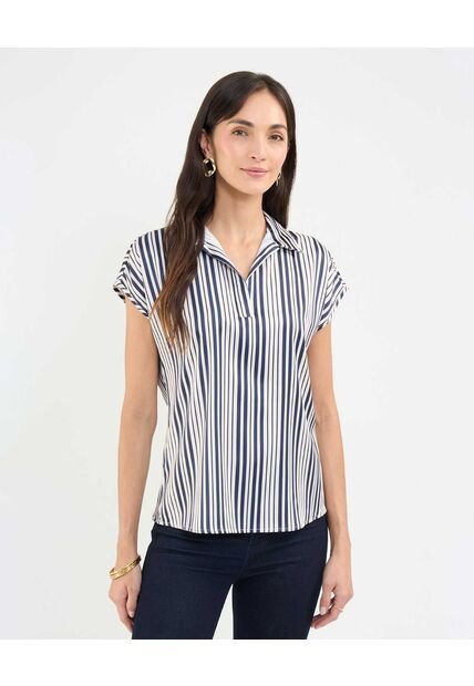 Blusa Para Mujer Manga Corta Color Azul  Marca Patprimo #30123448