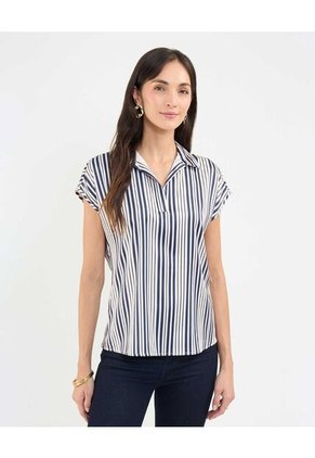 Blusa Para Mujer Manga Corta Color Azul  Marca Patprimo #30123448