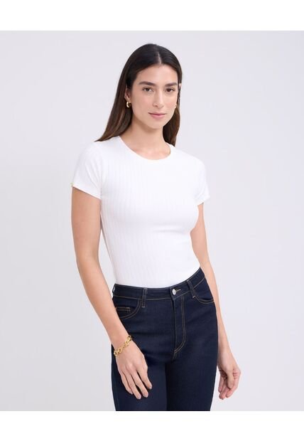 Camiseta Para Mujer Manga Corta Cuello Redondo Color Blanco Marca Patprimo #30093686