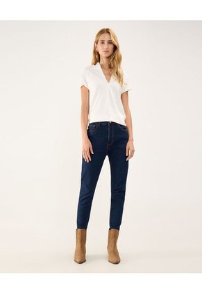 Camiseta Para Mujer Manga Corta Cuello V Color Hueso Marca Patprimo #30093546