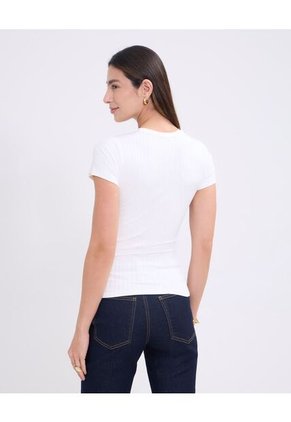 Camiseta Para Mujer Manga Corta Cuello Redondo Color Blanco Marca Patprimo #30093686