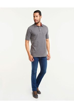 Polo Cuello Duro Preteñido Bicolor Para Hombre Negro Patprimo