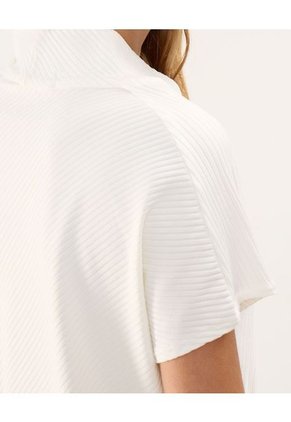 Camiseta Para Mujer Manga Corta Cuello V Color Hueso Marca Patprimo #30093546