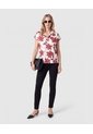 Blusa Cuello Camisero Manga Corta Mujer  Para Mujer Rojo Patprimo de Patprimo