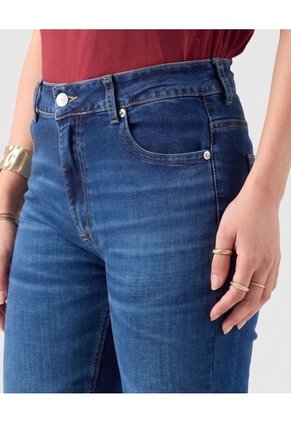 Jeans Bota Flare Silueta Ajustada Mujer  Para Mujer Azul Patprimo