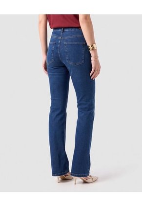 Jeans Bota Flare Silueta Ajustada Mujer  Para Mujer Azul Patprimo