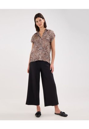 Camisa Para Mujer Manga Corta Color Café Claro Marca Patprimo #30010656