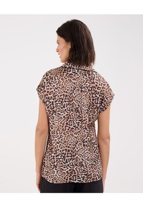 Camisa Para Mujer Manga Corta Color Café Claro Marca Patprimo #30010656