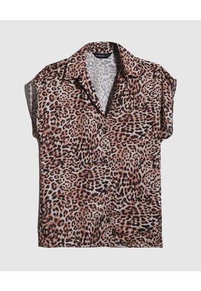 Camisa Para Mujer Manga Corta Color Café Claro Marca Patprimo #30010656