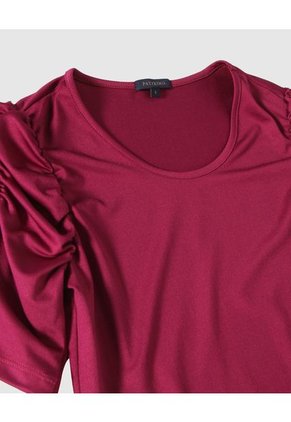 Camiseta Para Mujer Manga Corta Color Vino Marca Patprimo #30093334