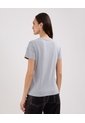 Camiseta Manga Corta Unicolor, Cuello Redondo, Bolsillo Con Pedreria  Para Mujer Gris Patprimo de Patprimo