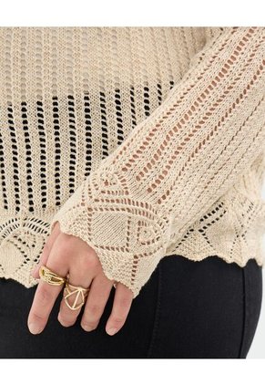 Saco Para Mujer Cuello Redondo Color Café Claro Marca Patprimo #14330223