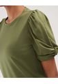 Camiseta Con Detalle En Manga  Para Mujer Verde Patprimo de Patprimo