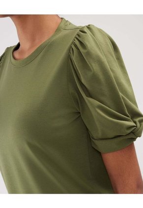 Camiseta Con Detalle En Manga  Para Mujer Verde Patprimo