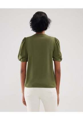 Camiseta Con Detalle En Manga  Para Mujer Verde Patprimo