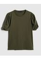 Camiseta Con Detalle En Manga  Para Mujer Verde Patprimo de Patprimo