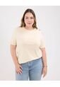 Camiseta Para Mujer Manga Corta Cuello Redondo Color Beige Marca Patprimo #14091417 de Patprimo