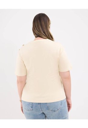 Camiseta Para Mujer Manga Corta Cuello Redondo Color Beige Marca Patprimo #14091417