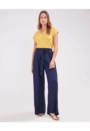 Camiseta Para Mujer Manga Corta Cuello V Color Mostaza Marca Patprimo #30093546