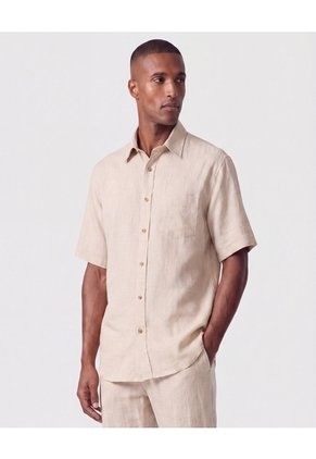 Camisa Guayabera De Manga Corta Hombre Para Hombre Beige Patprimo