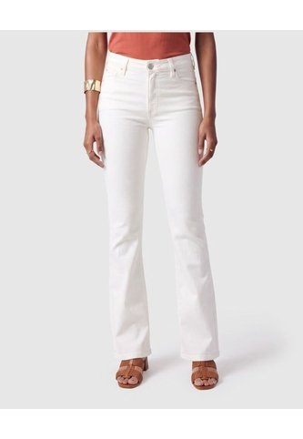 Jeans Bota Flare Silueta Ajustada Mujer  Para Mujer Blanco Patprimo Patprimo