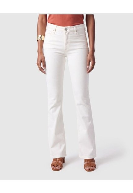 Jeans Bota Flare Silueta Ajustada Mujer  Para Mujer Blanco Patprimo