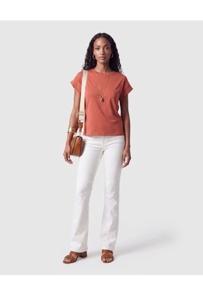 Jeans Bota Flare Silueta Ajustada Mujer  Para Mujer Blanco Patprimo