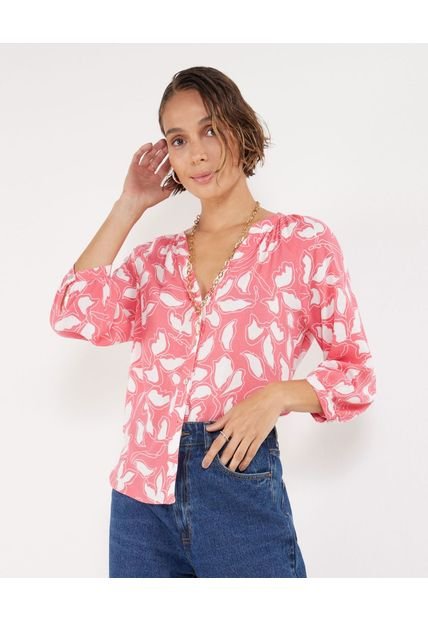 Blusa Para Mujer Manga 3/4 Color Coral Marca Patprimo #30123234