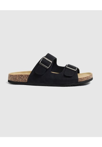 Sandalias De Doble Hebilla   Para Hombre Negro Patprimo