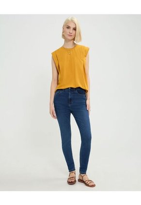 Camiseta Para Mujer Manga Sisa Cuello Redondo Color Amarillo Marca Patprimo #30093628