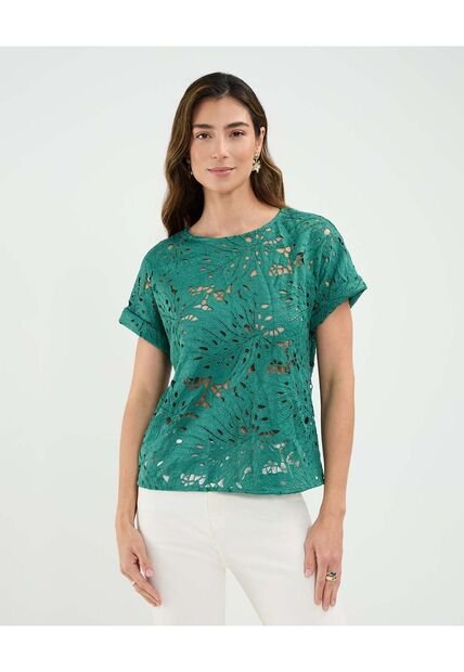 Blusa Para Mujer Manga Corta Color Verde Marca Patprimo #30123483
