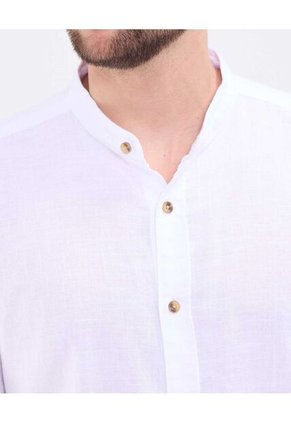 Camisa Para Hombre Manga Corta Sin Bolsillo Cuello Neru Color Blanco Marca Patprimo #44013152