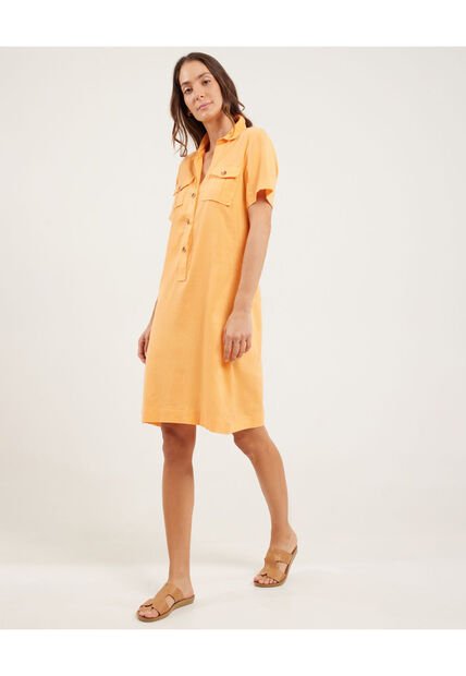 Vestido Para Mujer Manga Corta Color Naranja Marca Patprimo #30170930