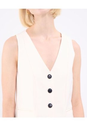 Chaleco Para Mujer Plano Color Crema Marca Patprimo #30250041