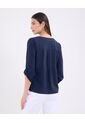 Blusa Manga 3/4 Unicolor   Para Mujer Azul Patprimo de Patprimo