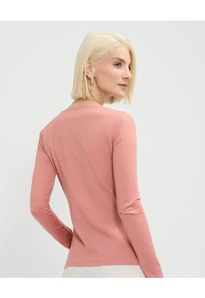 Camiseta Para Mujer Manga Larga Cuello Redondo Color Rosa Marca Patprimo #30093728