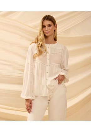 Blusa  Para Mujer Manga Larga Color Blanco Marca Patprimo #30128495