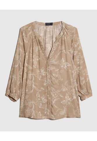 Blusa Para Mujer Manga 3/4 Color Café Claro Marca Patprimo #30123390 Patprimo