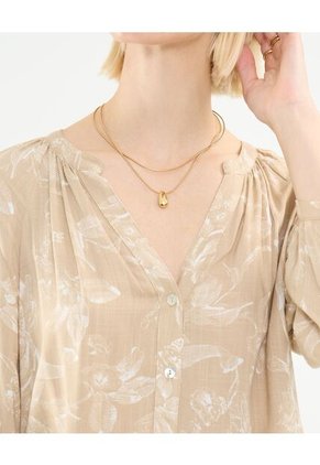 Blusa Para Mujer Manga 3/4 Color Café Claro Marca Patprimo #30123390